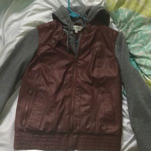 Charlotte Russe leather hoodie zip up